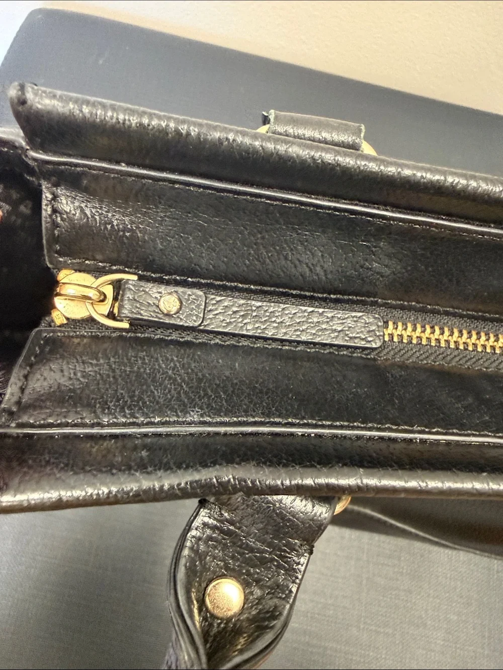 Kate Spade black leather Wellesley Satchel Purse